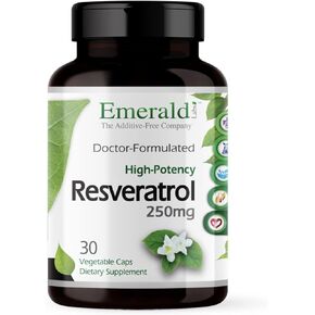 Emerald Labs Resveratrol - Dietary Supplement with Resveratrol for Cellular and Cardiovascular Support - 30 Vegetable Capsules
