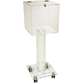 Kingdom Acrylic Collection/Suggestion Box with Lock and Keys, With Wheels for Easy Movement, Donation Box for Church, Ballot Box/Suggestion Box for Office or Home – Clear in Saudi Arabia