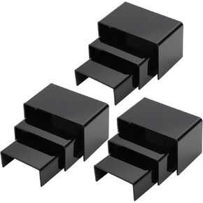 Hedume Set of 9 Black Acrylic Display Risers, Jewelry Display Riser, Product Display Stand for Figures, Buffets, Dessert, Cupcakes, Candy, Jewelry and Collectibles in Kuwait