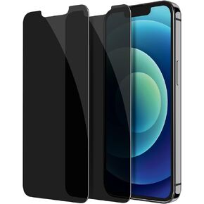 YMHML [عبوة من قطعتين] واقي شاشة للخصوصية لهاتف iPhone 12 / iPhone 12 Pro (6.1 بوصة)، جراب خالٍ من الفقاعات من الزجاج المقوى مضاد للتجسس ومقاوم للخدش