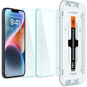 Spigen Tempered Glass Screen Protector [GlasTR EZ FIT] designed for iPhone 14 / iPhone 13 Pro/iPhone 13 [Sensor Protection / 2 Pack]