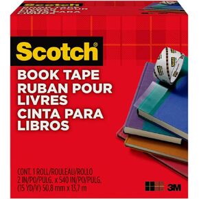 Scotch Book Tape, 2 in x 540 in, Excellent for Repairing, Reinforcing Protecting, and Covering (845)