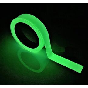 Glow in The Dark Tape - 33 FT X 0.5 Inch Luminous Photoluminescent/Luminescent Emergency Roll Safety Egress Markers Stairs, Walls, Steps, Exit Sign. Glowing Pro Theatre Stage Floor