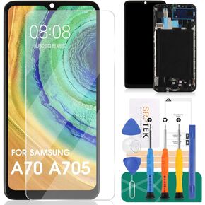 Incell for Samsung Galaxy A70 Screen Replacement for Samsung A70 LCD for Samsung A70 Display for Samsung A70 Digitizer SM-A705W SM-A705FN Touch Screen Assembly Repair Parts Black with Frame