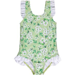 LIZENS One Piece Swimsuit for Girls Swimwear with Ruffled Children Bathing Suit