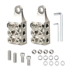 Battery Terminal Connectors 12-Way Battery Terminal Distribution Block 8AWG up to 4/0(XL) AWG Gauge Positive and Negative (+/-)(Pair) for SAE/DIN/EN Tapered Top Post