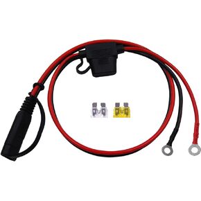 2FT/0.61m 14AWG Ring Terminal To SAE Harness Quick Connect/Disconnect Assembly, 20A Fuse