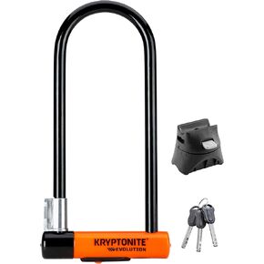 Kryptonite Evolution Series-4 LS Heavy Duty Bicycle U Lock Bike Lock with Transit FlexFrame Bracket (4-Inch x 11.5-Inch)