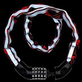 قفل سلسلة الدراجة، قفل سلسلة الدراجة شديد التحمل مضاد للسرقة، أقفال مهدئة، أقفال عاكسة مع مجموعات من 5 أرقام للدراجة، سكوتر، دراجة نارية، باب، بوابة، سياج، لوح التزلج، الدراجة الجبلية in Kuwait