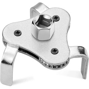 Bolaxin Universal Adjustable Oil Filter Wrench From 2-1/2" to 4.5" Wrench 3 Jaws Oil Filter Wrench Tool Set Remover Socket (Silver)
