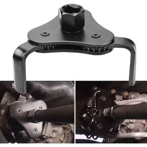 Bolaxin Universal Adjustable Oil Filter Wrench From 2-1/2" to 4.5" Wrench 3 Jaws Oil Filter Wrench Tool Set Remover Socket (Silver)