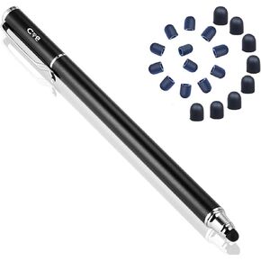 2-in-1 Stylus Touch Screen Pen for iPhone, Ipad, iPod, Tablet, Galaxy and More with 20Pcs Rubber Tips (Black)