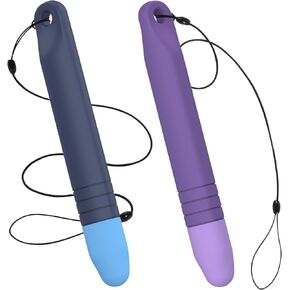 MoKo Kids Stylus Pen for Touch Screens, 2Pack Kindle Kids Stylus with Tethers, Soft Silicone Stylus for Kids Compatible with iPad, iPhone, Tablets, Kindle Fire and All Touch Screen Devices,Blue+Purple