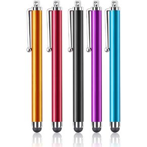 Assorted Colors Stylus Pen Universal Touch Screen Capacitive Stylus for Kindle Touch Screen, for Apple iPad iPhone Xs Max, XS, X, for All Cell Phone,All Tablets (5 Pack)
