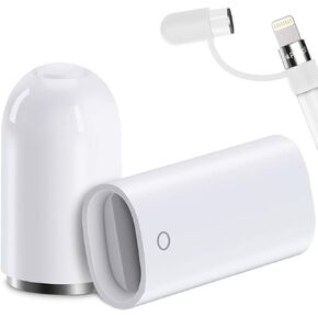 Magnetic Replacement Cap and Charger Adapter for Apple Pencil 1st Generation (with Silicone Protective Cap Holder) For Tablet