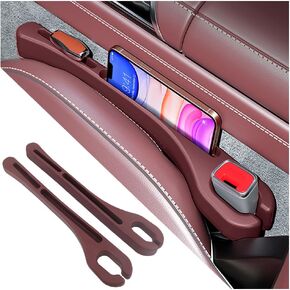 2PCS Upgrade Car Seat Gap Filler with Phone Holder,Multi-Function Car Side Seat Gap Filler for Avoiding Things Falling,Universal Car Seat Organizer Car Accessories Interior for Women/Men(Black)
