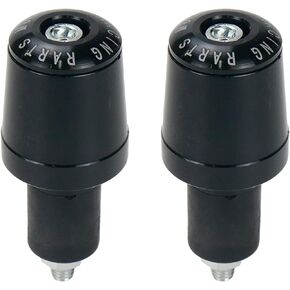 Modengzhe 2 Pcs Motorcycles Conical Aluminum Handlebar End Cap 18mm Insert Diameter Bar End Plug (Black & Red)