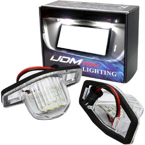 iJDMTOY OEM-Fit 3W Full LED License Plate Light Kit Compatible with Honda Civic Coupe Fit CR-V Element Crosstour Odyssey Insight HR-V, Powered by 18-SMD Xenon White LED