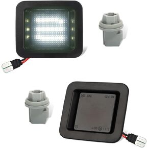 LED License Plate Light tag Lamp with Socket Plug Assembly Compatible With Ford F150 2015-2020 Raptor, Clear Lens 6000K White
