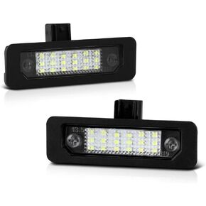 VIPMOTOZ Full LED License Plate Light For Ford Mustang Focus Fusion Flex Taurus Lincoln Mercury - 6000K Diamond White, 2-Pieces Tag Lamp Assembly Replacement