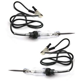 2 Pcs Car Circuit Tester, 6V-12V-24V DC, Automotive Voltage Test Electrical Volt Continuity Tester Auto with Indicator Light/Long Probe for Truck SUV RV/Wire/Fuse/Socket - Black