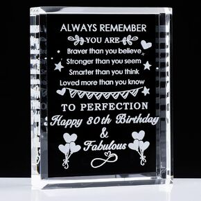 YWHL 80th Birthday Gifts for Women Mom Grandma Wife Her Crystal Shining Diamond Birthday Presents for 80 Year Old Woman