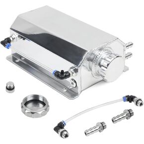 Coolant Reservoir Tank 2L Coolant Overflow Tank Universal Radiator Overflow Tank Coolant Level Monitoring Coolant Reservoir Expansion Tank Good Sealing & Rust-proof Polished Aluminum Coolant Resevoir