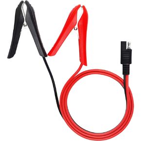 3.2FT 15AWG SAE to Battery Alligator Clip,12V SAE Quick Release Adapter to Alligator Clips Quick Disconnect Cable