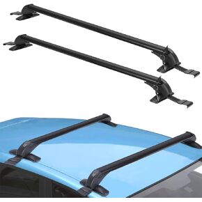 Universal Roof Rack, 48'' Car Top Roof Rack Cross Bar Luggage Carrier with Anti-Theft Lock,Adjustable Window Frame Roof Bars for Bare Roof Luggage Rack,Sboards,Kayaks,Canoes,Bikes,220LBS Black