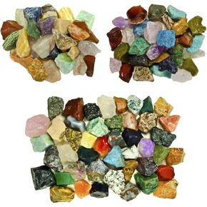 Fantasia Materials: 3 lb Premium World Stone Mix (Largest Variety ON Amazon) from Asia, Brazil and Madagascar! Bulk Rough Raw Natural Crystals & Rocks for Tumbling, Polishing, Wire Wrapping, Reiki