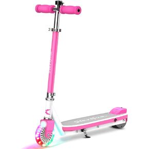 Electric Scooter for Kids Ages 4-8 with Solid Flashing Wheel, 100W Motor Up to 5 Mph & 5 Miles, Kick-Start Kids Electric Scooter with Adjustable Height, Max 110 Lbs