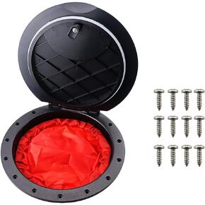 9 Inch Hatch Kit, Deck Hatch with Waterproof Bag and Fasteners for Kayak Boat Fishing Rigging（Black）