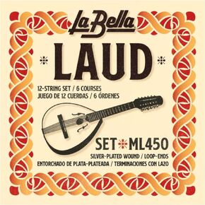 La Bella ML450 Silver-Plated Wound Loop-Ends Laud String