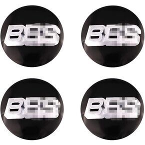 4 قطع 56 مم (2.2 بوصة) أغطية محور العجلة غطاء مركزي على شكل قوس دائري ثلاثي الأبعاد من سبائك الألومنيوم ستيريو لملصقات شارة شعار BBS مناسبة لملحقات تصميم سيارات الدفع الرباعي (أسود) in Kuwait