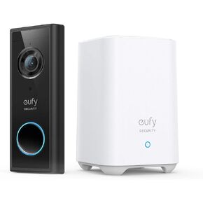 Eufy Security, Wireless Video Doorbell (Battery-Powered) with 2K HD, No Monthly Fee, On-Device AI for Human Detection, 2-Way Audio, Simple Self-Installation (Renewed)
