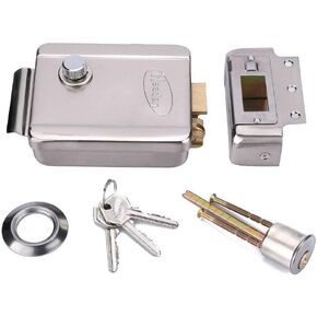 [Upgrade Version] AMOCAM Electric Electronic Door Lock 6pcs Computerized Doted Keys DC 12V Stainless Steel E-Lock Support Wooden Glass Metal Door for Video Door Phone Doorbell Intercom Access Control