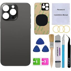 OEM Back Camera Lens Glass Replacement Compatible with iPhone 15 Pro Max 6.7-inches with pre-Installed Adhesive and Reparing Toolkit