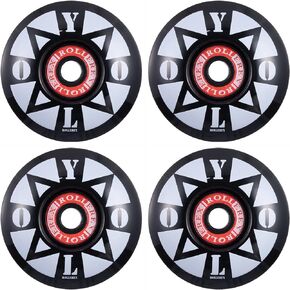 YOLO Skateboard Wheels (52 mm) (92A) (4-Pack with Bearings, Spacers and Washers)