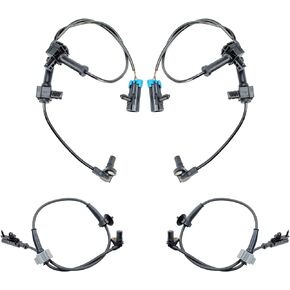 ABS Wheel Speed Sensor Front Rear - Left Right - Replacement for - 2007-2013 Chevy Silverado 1500 LT/GMC Sierra # 10384745 15229012 Pack of 4