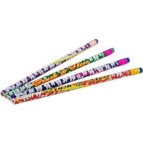 Pencil Assortment - Assorted Styles - Round Pencil with Eraser, #2 Lead, For Children, Adults, Children’s Gift Bags, Carnival Prizes (144) pcs, Balloon Birthday