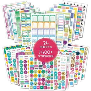 Planner Stickers Pack - 1400+ Daily Planner Stickers and Accessories, Beautiful Planner Stickers Decorating Your Journals and Scrapbook