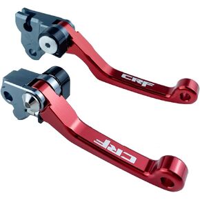 Motorcycle Foldable Pivot CNC Brake Clutch Levers for CRF150F CRF230F CRF 230F 2003-2019 CRF250F CRF 250F 2019-2022 Dirt Pit Bike (red)