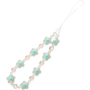 Cute Phone Charms Lanyard Colorful Flower Beaded Wrist Strap Keychain Sweet Y2K Anti-Lost Mobile Phone Chain
