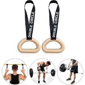 Double Circle Pull Up Handles - Pull Up Grips, LAT Pull Down Gym Handles Design - Quick Attachment to Bars & Barbells - Includes Carry Bag - Suitable for Home Gym & On-The-Go Workouts