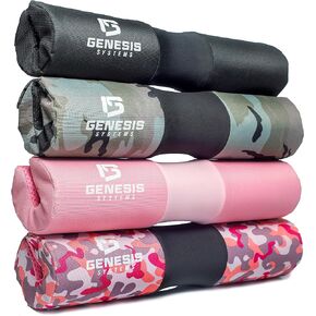 Squat Pad Barbell Pad for Hip Thrusts Squats Lunges Glute Bridge - Foam Pad for Weight Lifting Neck Shoulder Support - Barbell Cushion Hip Thrust Pad with Velcro straps for Standard and Olympic Bars