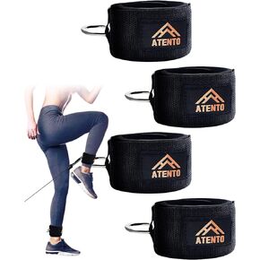 2 Pairs Ankle Strap for Cable Machine, Comfortable Padded Ankle Wrist Cuffs for Kickbacks, Gym, Glutes Workout & Lower Body Exercises, Adjustable & Breathable Ankle Straps for Women & Men (Black)