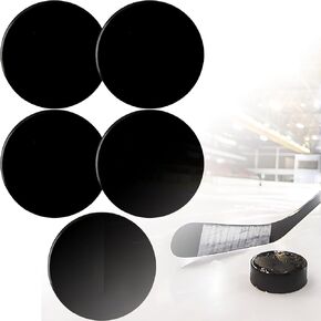 Ice Hockey Pucks, Official Regulation for Practicing and Classic Training Black 5pcs