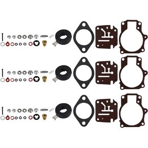 ALL-CARB 3 x Carburetor Carb Repair Kits and Float Replacement for Johnson Evinrude 396701 65 70 75 HP