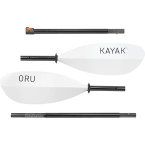 Oru Kayak Fiberglass Paddle | Compatible with All Kayak Models, Lightweight Fiberglass Shaft and Blades, Adjustable Length and Blade Pitch, Collapses in 4 Pieces, Lenght: 220-230cm