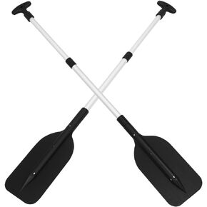 Kisangel 2pcs Retractable Paddle Sport Accessories Outdoor Accessories Kayaks Boating Oars Boat Oar Aluminum Alloy, PVC Marine Inflatable Boat Black Paddle Sports Accessories